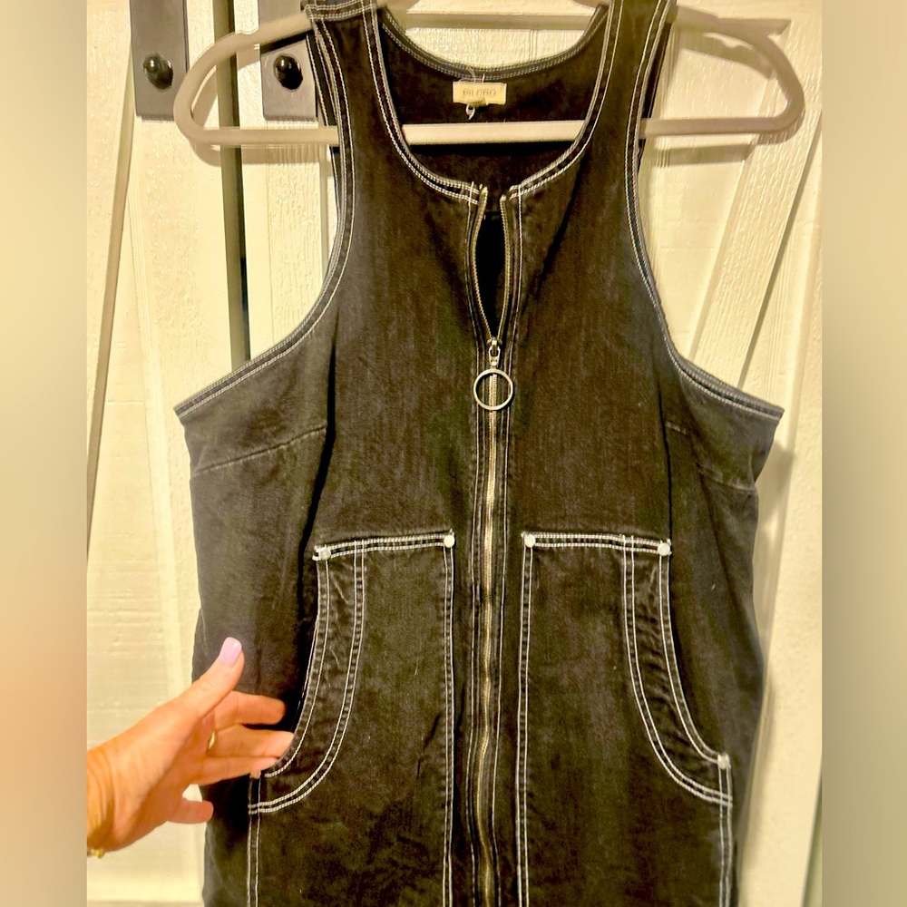 Pilcro Black Denim Sleeveless Dress